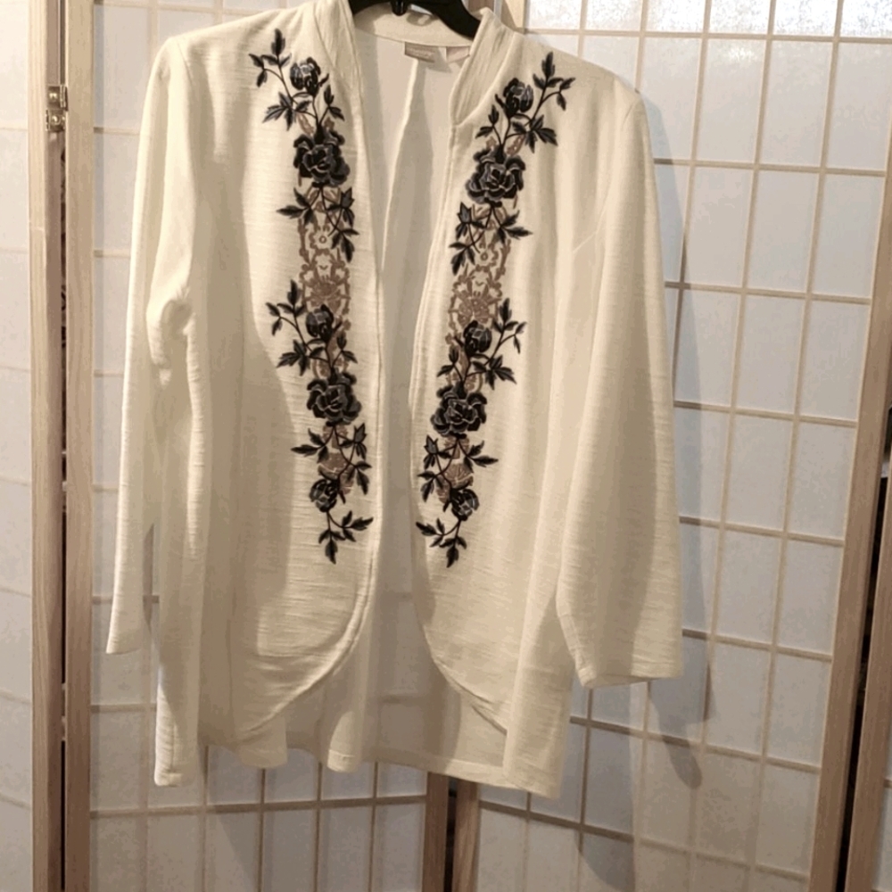 Cream/Blue/Tan Cardigan Jacket
